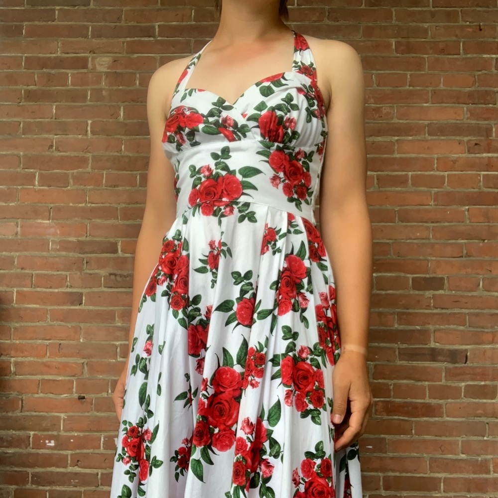 Hell Bunny Vixen | Rose Halter Midi Dress